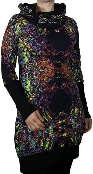 liebewicht KapOn "Neon Favours" Kleid oder Pullover Jersey Print schwarz/bunt