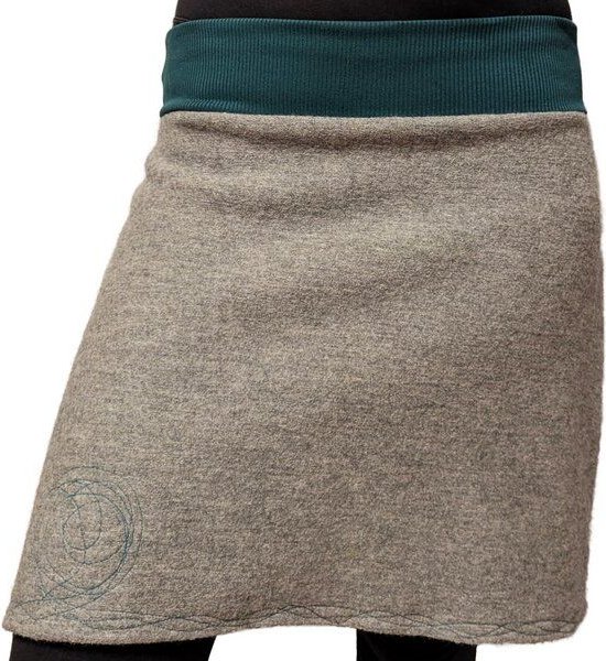 Rock Wollrock kurz Wollwalk bio Unikat mit Stickerei liebewicht