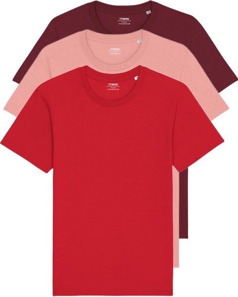 YTWOO 3er Pack Basic Unisex T-Shirt aus Bio Baumwolle | viele Farbkombinationen | Fair Trade | Nachhaltig