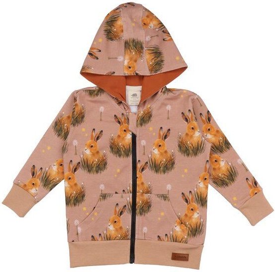 Walkiddy Pretty Bunnies Rosa Sweatjacke - Bio-Baumwolle, Nachhaltige & Umweltfreundliche Mode – GOTS zertifiziert
