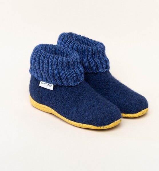 Gottstein Kinder Hüttenschuh Alpine Boot RU - Aus reiner Bio-Schafwolle für Jungen & Mädchen mit Gummisohle - Hausschuh ...