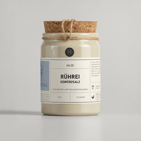 Herbertha Bio Rührei Gewürzsalz im Steinzeugtopf