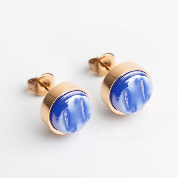 ALEXASCHA Edelstahl Ohrstecker mit Glasstein | Roségold