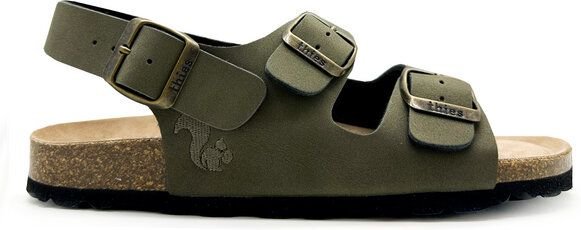 Vegane thies ® Eco Bio Backstrap Sandale aus rec. PET mit Kork-Tieffussbett