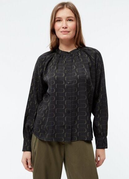 Thumbnail - Givn Berlin Bluse GBSMILLA mit Puffärmeln aus TENCEL mit Peach-Effekt