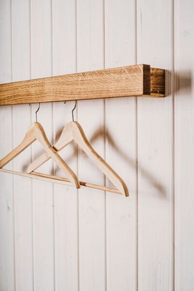 kleiderleiter_de Garderobe, Wandgarderobe ABLA aus Eiche, Buche oder Nussbaum