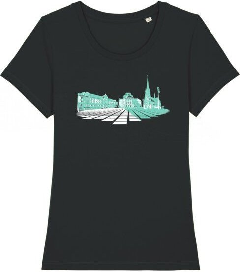 Spangeltangel Damen T-Shirt „Opernplatz“, für Frauen, Stadt, bedruckt, Biobaumwolle