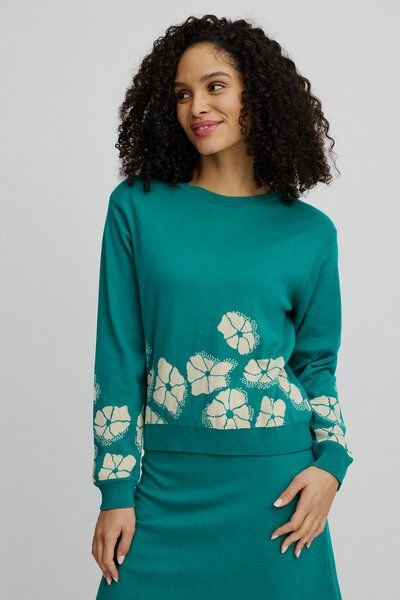 TRANQUILLO Lockerer 2 in 1 Jaquard-Pullover oder Cardigan (W25C64)