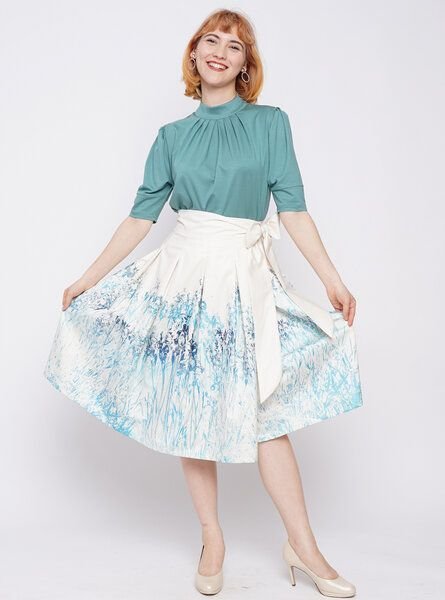 Peaces.bio - handbedruckte Biomode Kellerfaltenrock Mystic Iris