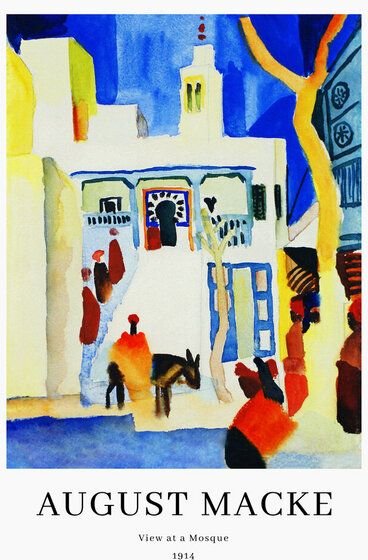 Photocircle Poster / Leinwandbild - August Macke: Blick auf eine Moschee - Ausstellungsposter