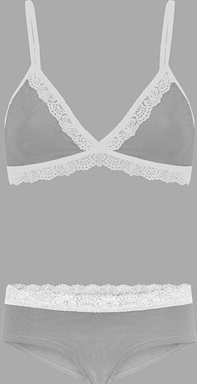 Frija Omina Set: Bio BH + Hipster Spitze hell