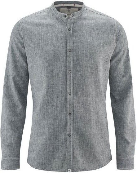 HempAge Herren Langarm Hemd Hanf/Bio-Baumwolle