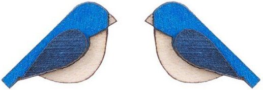 BeWooden Holzohrringe Blue Bird – handgefertigter, nachhaltiger Anstecker mit Vogelmotiv