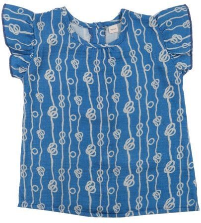 Baby Bluse GOTS zertifiziert, Bio-Baumwolle, dunkelblau, Sailor-Knot-Design, kurzarm, weich – Walkiddy