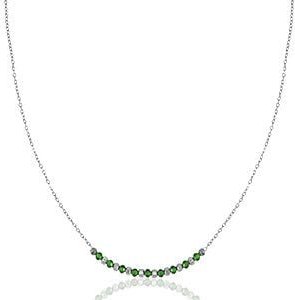 Feine Kette mit Perlen in Emerald Green mit Perlen in ca. 45 cm x 1,6 mm (inkl. 5 cm Verlängerungskette) von Elektropull...