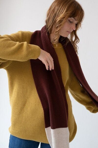 TIRALAHILACHA Tayo chunky wool scarf in two-tone