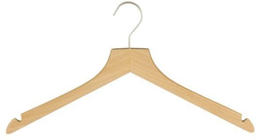 MAWA Kleiderbügel Profi mit Rockeinkerbungen aus hochwertigem Buchenholz - Set aus 10 Bügeln