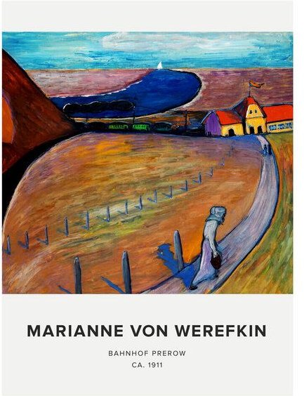 Photocircle Poster / Leinwandbild - Marianne von Werefkin: Bahnhof Prerow (ca. 1911) - Ausstellungsposter