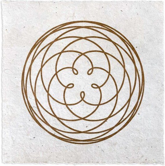 Veskor Cassiopeia ROSE OF VENUS Linoldruck | 22 × 22 cm | Gold auf Naturweiß