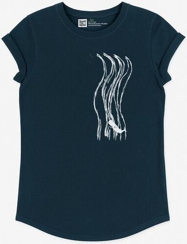 ilovemixtapes Wellenwall Damen T-Shirt – Bio-Baumwolle – Stone Washed Blue