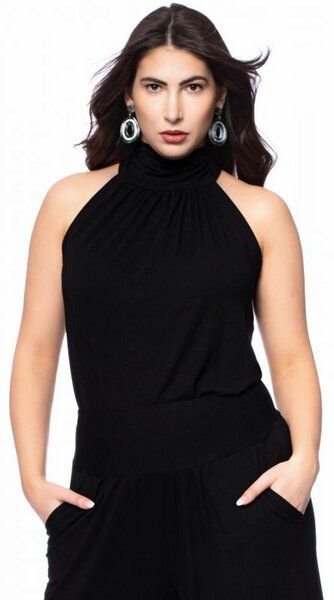 Ingoria COSMA Neckholder Blusentop mit Schluppe (Uni)