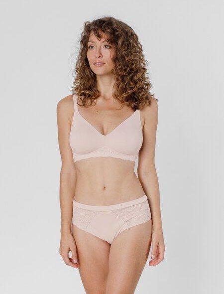 erlich textil Elisabeth bügelloser BH mit Spitze aus Bio-Baumwolle, made in Europe