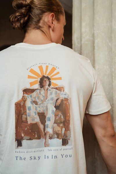 Kultgut Artdesign - Shirt aus recycelter Biobaumwolle /Protect Your Energy