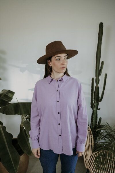 FARM UM'S HERZ HEMDBLUSE BABYCORD FLIEDER