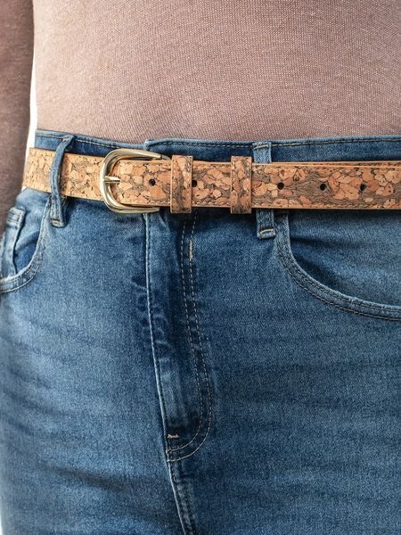 Simaru Damen Kork Gürtel mit edler Schnalle Veganer Gürtel - Maceio