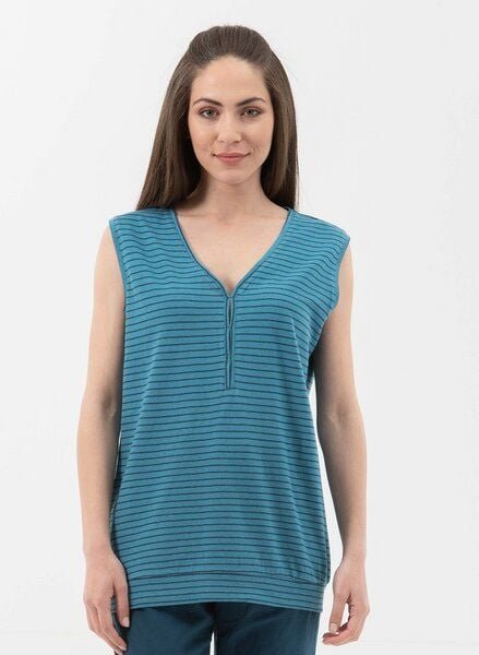 ORGANICATION Top aus Leinen-Mix mit garngefärbtem Ringel-Dessin