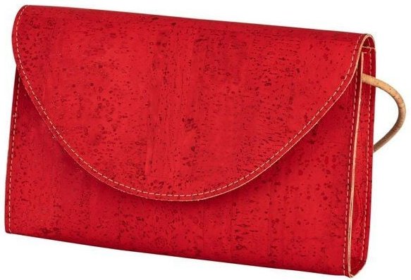 Kork-Deko Kleine rote Kork-Clutch – vegan, leicht & nachhaltig handgefertigt