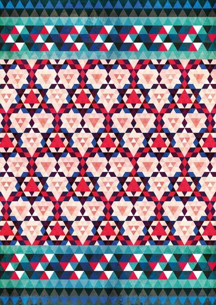 Photocircle Poster / Leinwandbild - Bohemian Moroccan Mosaic