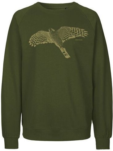 Peaces.bio - handbedruckte Biomode Bio Damen-Sweatshirt Loose Fit Sperber