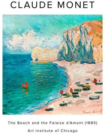 Photocircle Poster / Leinwandbild - Claude Monet: Der Strand und die Falaise d'Amont - Ausst.poster