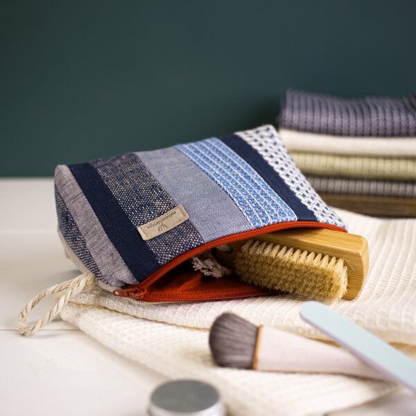 nahtur-design Kosmetiktasche aus 100% Leinen | Kleine Leinentasche