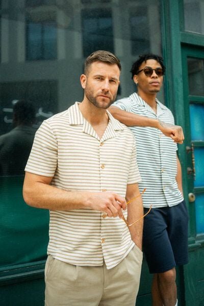 dirts 50s Striped Button Shirt