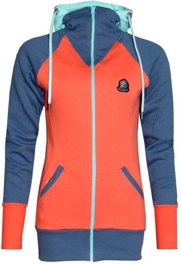 FÄDD Damen Sweatjacke aus Bio-Baumwolle "Troijer Z Heimat" Orange Blau