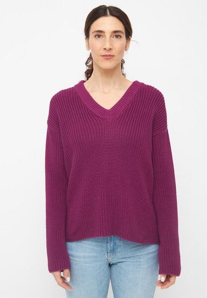 Givn Berlin Damen Strickpullover mit V-Ausschnitt aus Bio-Baumwolle - ELSA