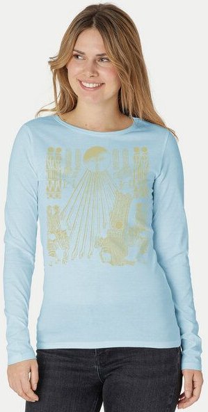 Peaces.bio - handbedruckte Biomode Langarmshirt Damen Sonnenscheibe Aton