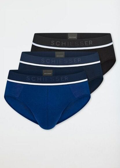 Schiesser 3er Pack Herren Slips Webgummibund Biobaumwolle 95/5
