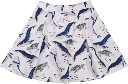 Kinderrock GOTS zertifiziert, off-white, Wal & Meeresschildkröte Allover, weich & bequem – Walkiddy