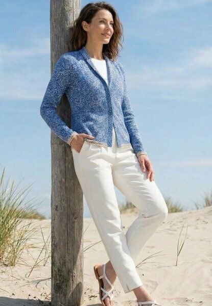 LANA Organic Strickjacke im Jaquardmuster für Damen, Modell Jolie