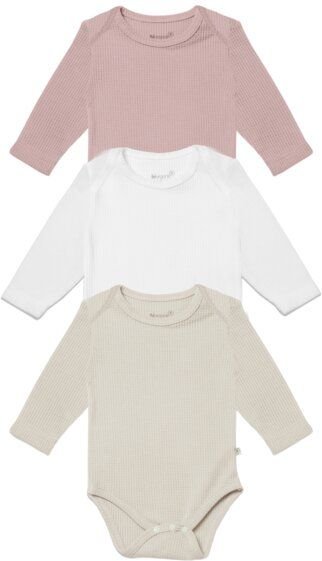 Biorganic Langarmbody Waffle (3er Pack) Mehrfarbig Unisex, GOTS-zertifiziert