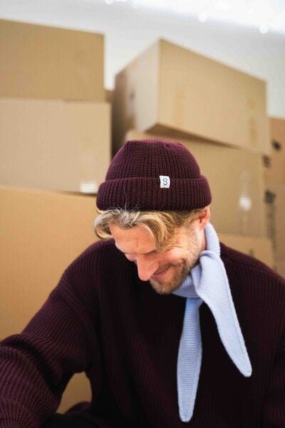 Grote Strick Kurze Grobstrickmütze STINT reine GOTS-zertifizierte Merinowolle