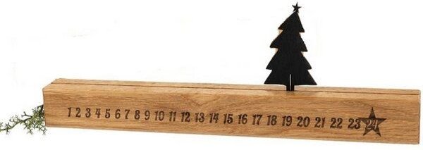 ReineNatur Adventskalender aus Eichenholz mit verschiebbarem Tannenbaum