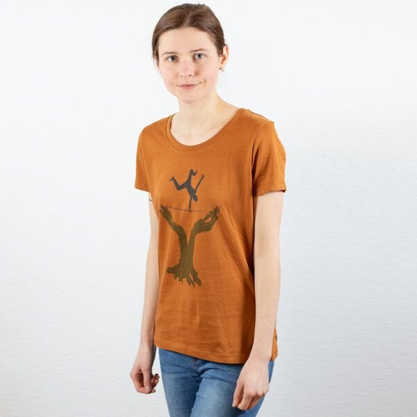 Spangeltangel T-Shirt "Slackline", Sport, Hobby, bedruckt, Siebdruck, für Frauen