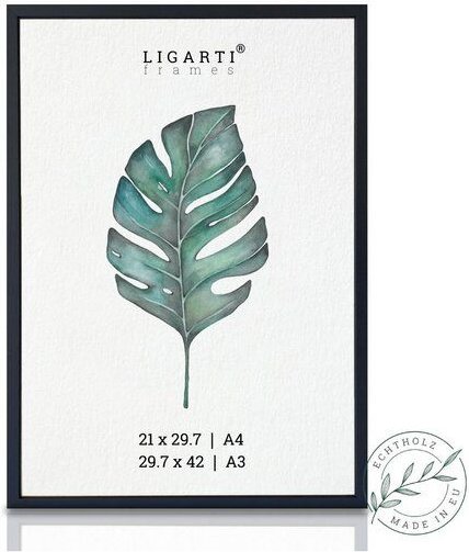 Bilderrahmen »Eiche« von LIGARTI | DIN A4 und A3 | Made in EU | Echtholz Rahmen | Holzbilderrahmen, Holzrahmen, Picture ...