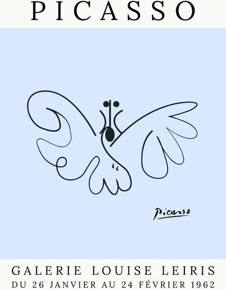 Photocircle Poster / Leinwandbild - Picasso Schmetterling – blau