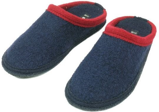 Bacinas Hausschuh Pantoffeln mit Farbakzent an der Öffnung 100% Wolle