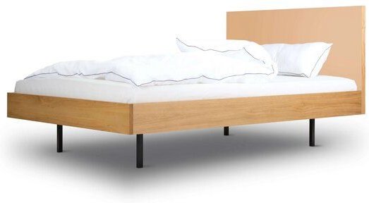 BARTMANN Unidorm Classic - Holzbett aus Eiche mit Kopfteil aus Linoleum